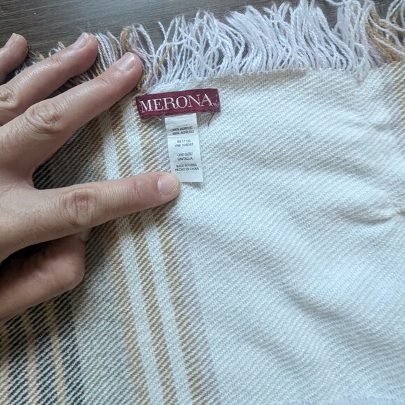 Merona, Extra Large Plaid Scarf/Shawl, White/Pink/Tan - Picture 8 of 9